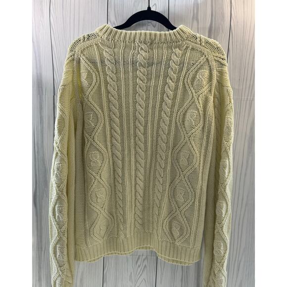 Lord & Taylor Vintage 1960s Men’s Cable Knit Fisherman Acrylic Sweater Large - Picture 2 of 11